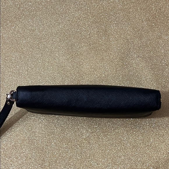 Used Michael Kors Black Saffiano Leather Continental Zip-Around Wristlet Wallet - Picture 9 of 16